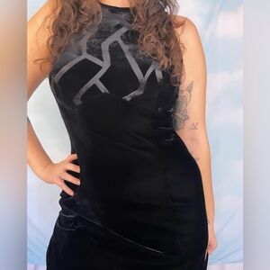 90s black velvet gown